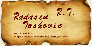 Radašin Tošković vizit kartica